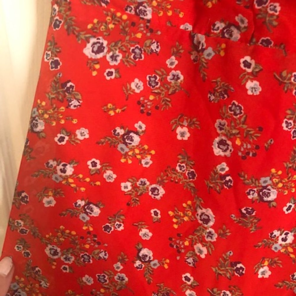 SOLD OUT LULUS NWT Red Floral Print Dress - Picture 4 of 7